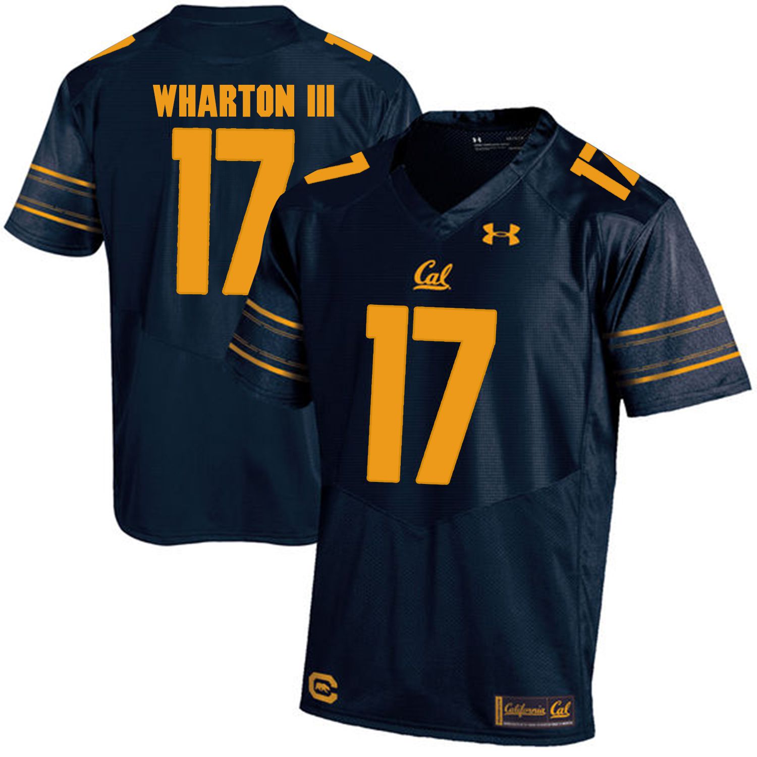 Men California Golden Bears 17 Vic Wharton III Dark blue Customized NCAA Jerseys1